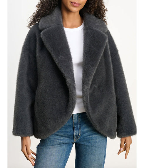 Carolyn Faux Fur Jacket - Slate